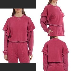 For All Mankind Ruffled Crop top sweatshirts NWT